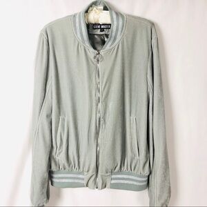 Steve Madden Velour/Satin Varsity Jacket L